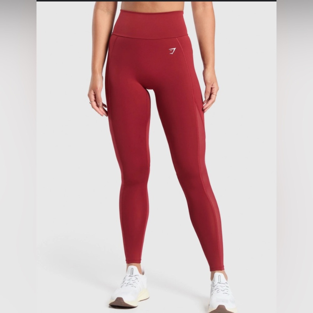 Gymshark Dark Red Mesh Leggings
